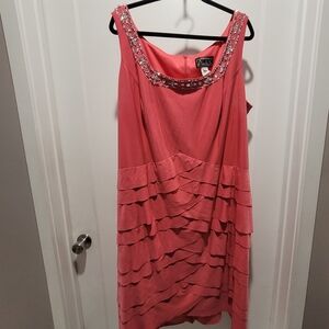 Alex Evening dress 24w Beaded jewel tone tiered